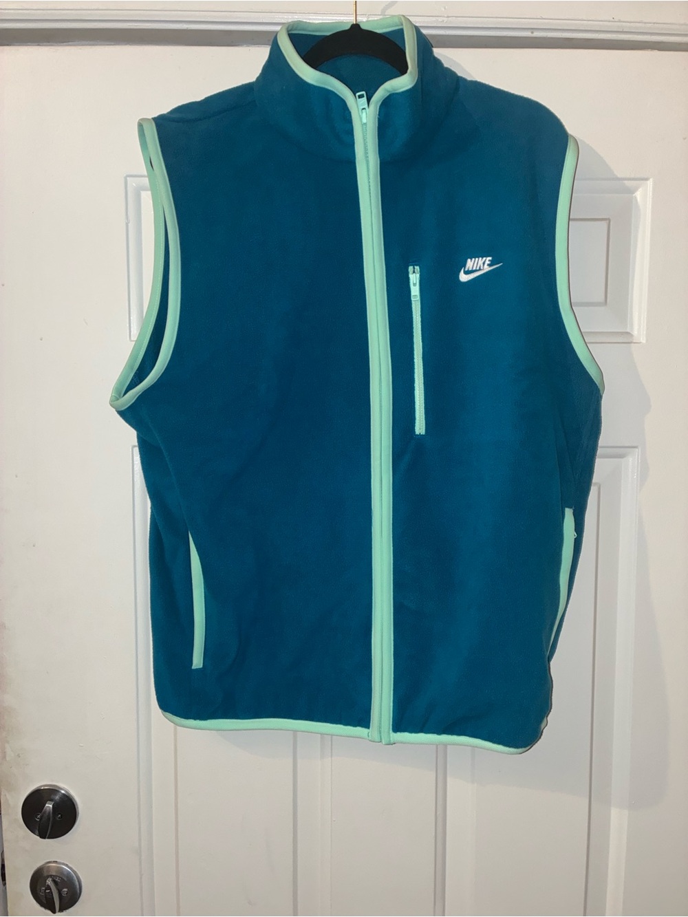 Nike Teal Fleece Vest with Mint Trim